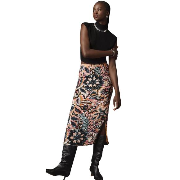 Anthropologie x Corey Lynn Calter women’s Sequin Printed Midi Skirt size S - Picture 1 of 7
